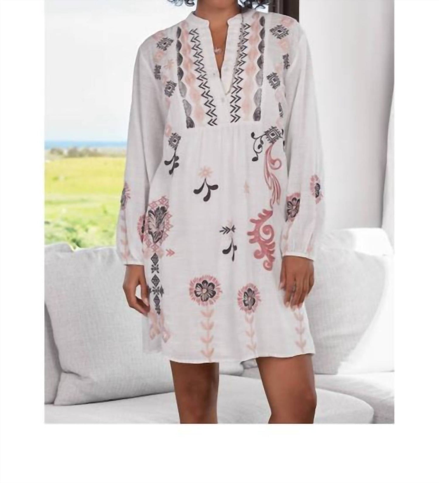 Johnny Was - BELLANIA BUTTON YOKE FIELD SLIP DRESS