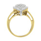 14K Yellow and White Gold 1.00 Cttw Round and Baguette-Cut Diamond Ballerina Cocktail Ring (H-I Color, SI2-I1 Clarity)