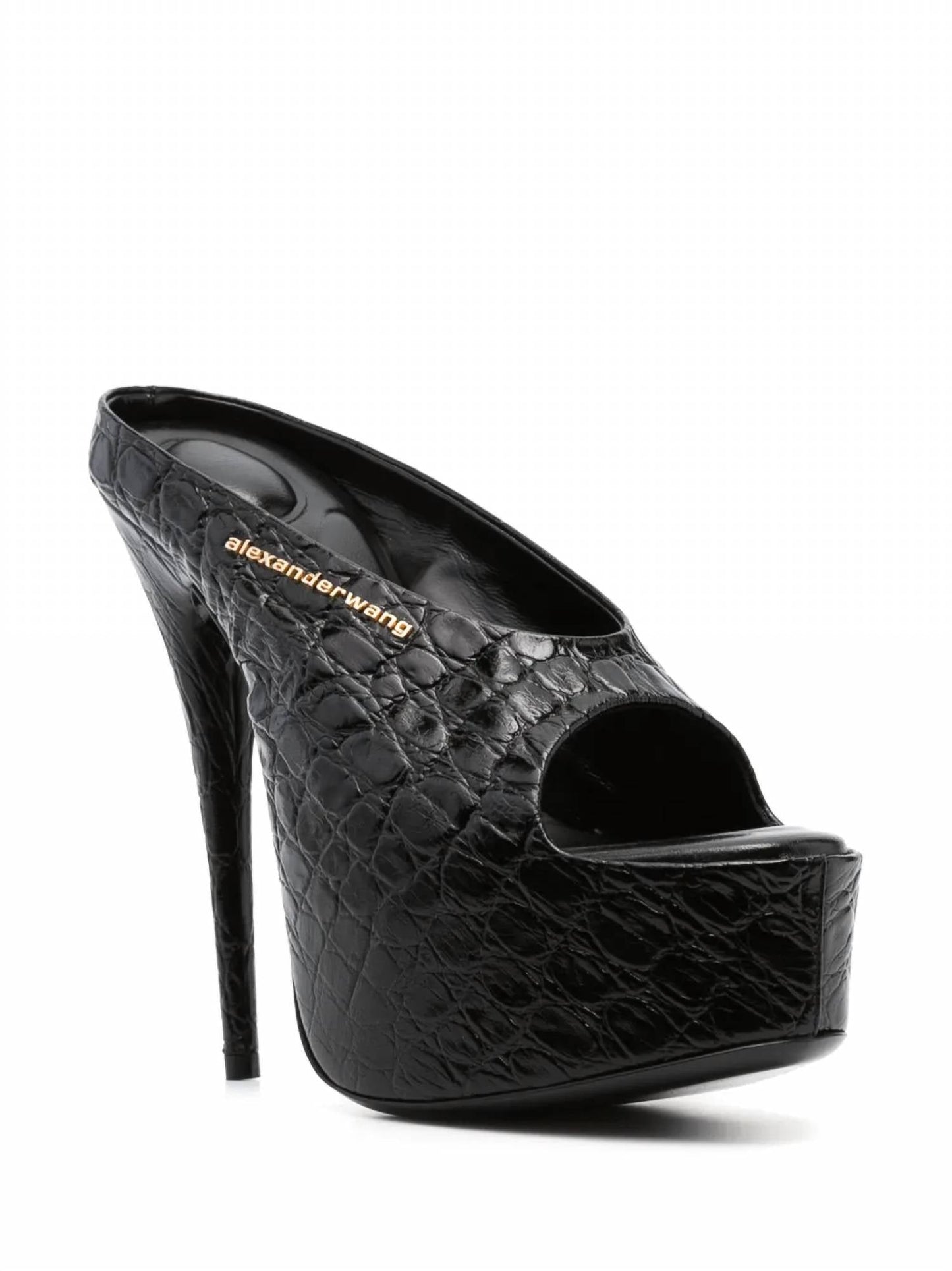 Alexander Wang - Women's Destiny 150mm Croc Embossed Leather Sandal Heels