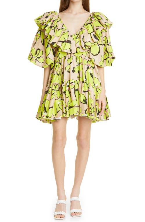 aje-pelicano-ruffle-minidress-in-horizon-citrus-floral-at-nordstrom-size-6-us