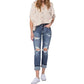 Judy Blue - Mid Rise Cuffed Boyfriend Fit Jeans