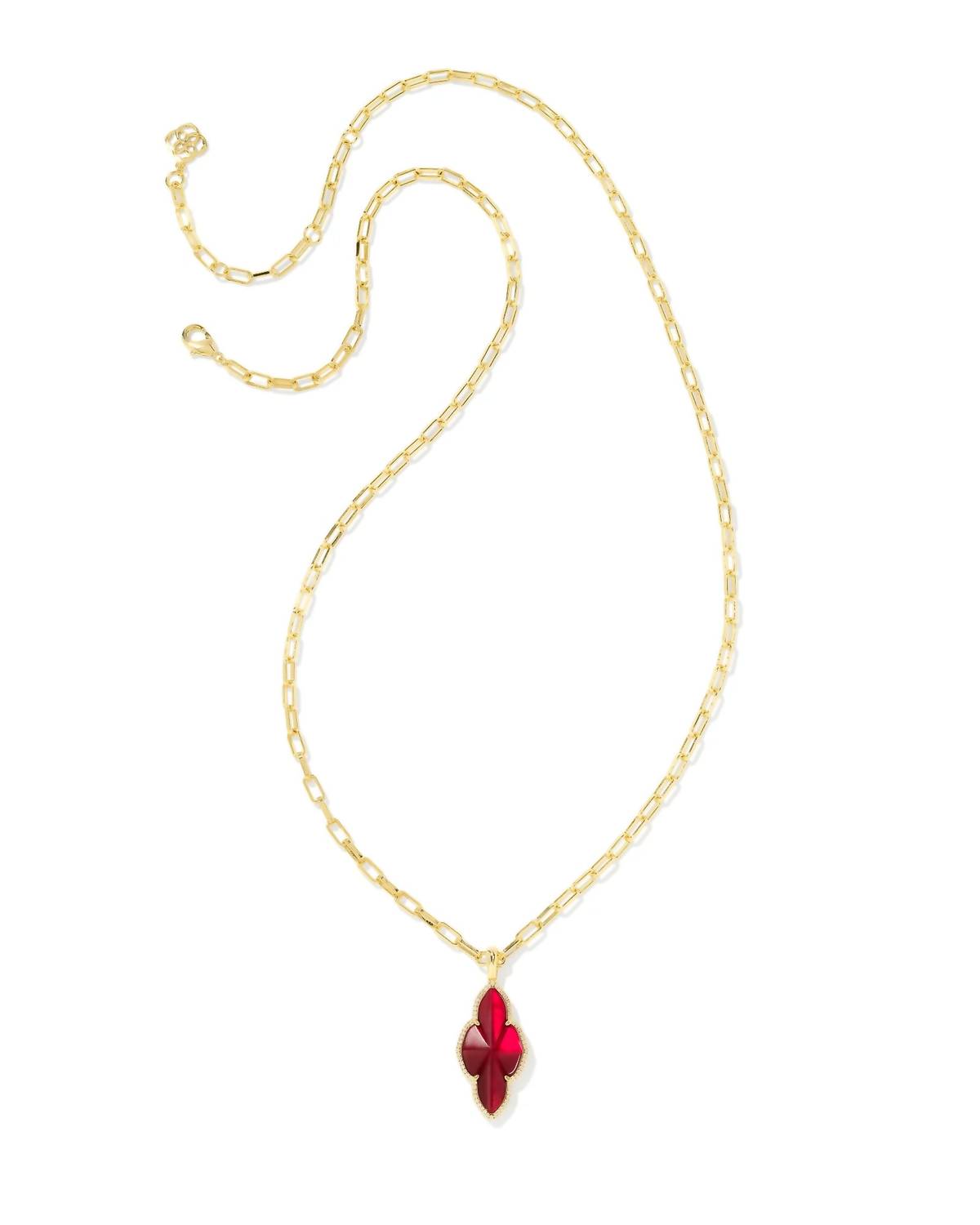 Kendra Scott - Women's Abbie Pave Frame Long Large Pendant Necklace