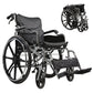 Lightweight Foldable Manual Wheelchair for Adults with Double Brakes