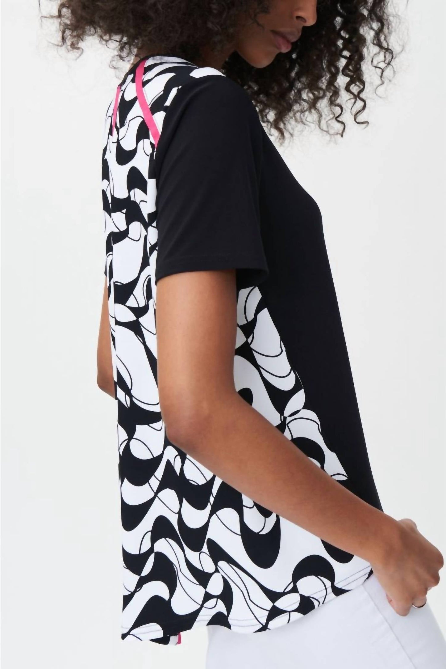 Joseph Ribkoff - Geometric Print Short Sleeve Hi-low Top