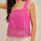 Hem & Thread - Karis Crochet Trim Tank