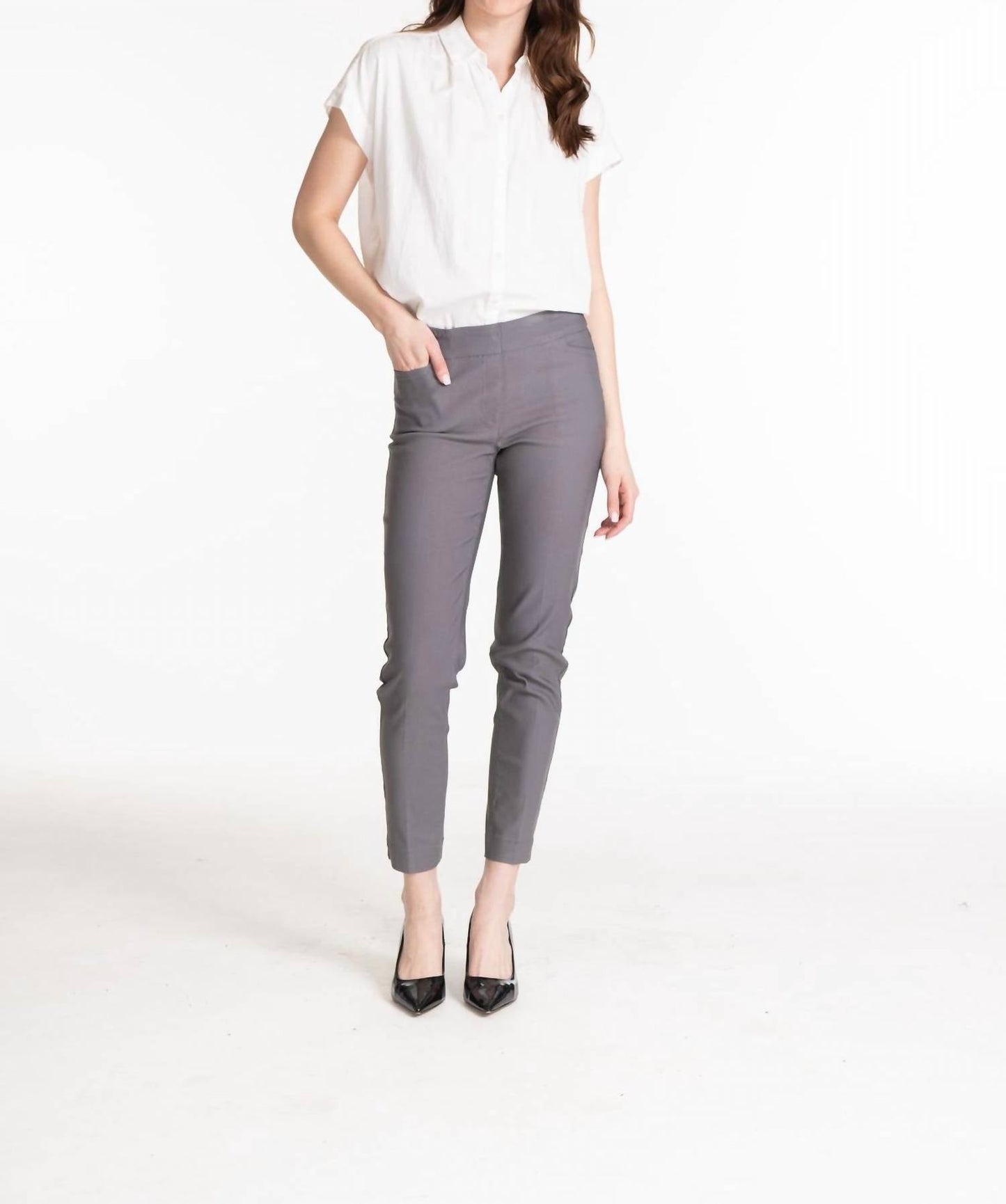 Slimsation By Multiples - Pull On Ankle Pocket Pants