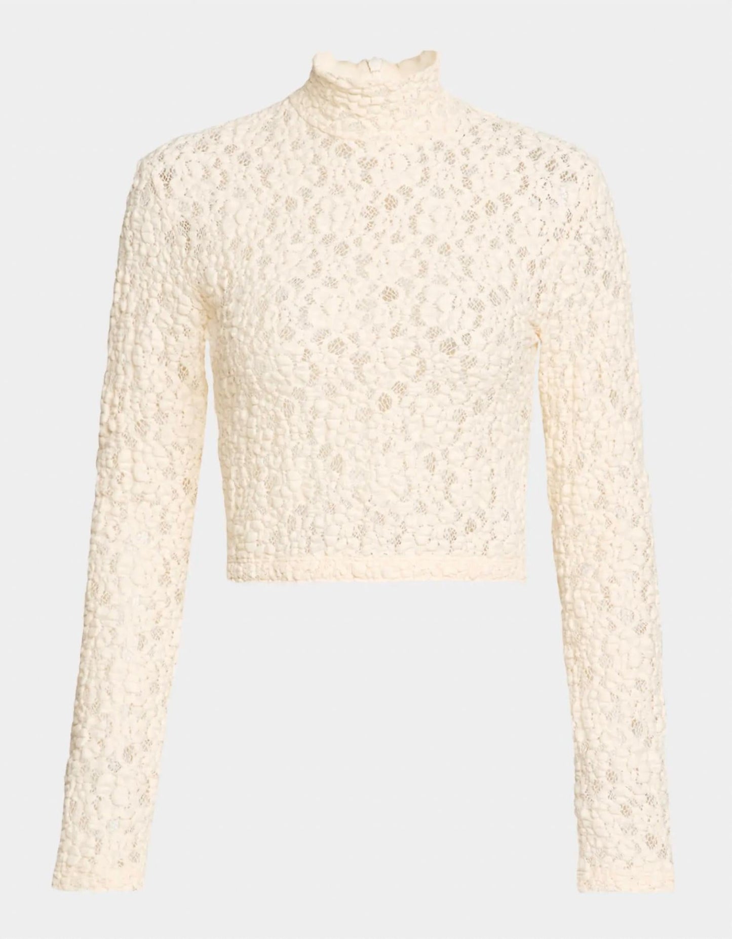 Enza Costa - Puckered Lace Long Sleeve Mockneck