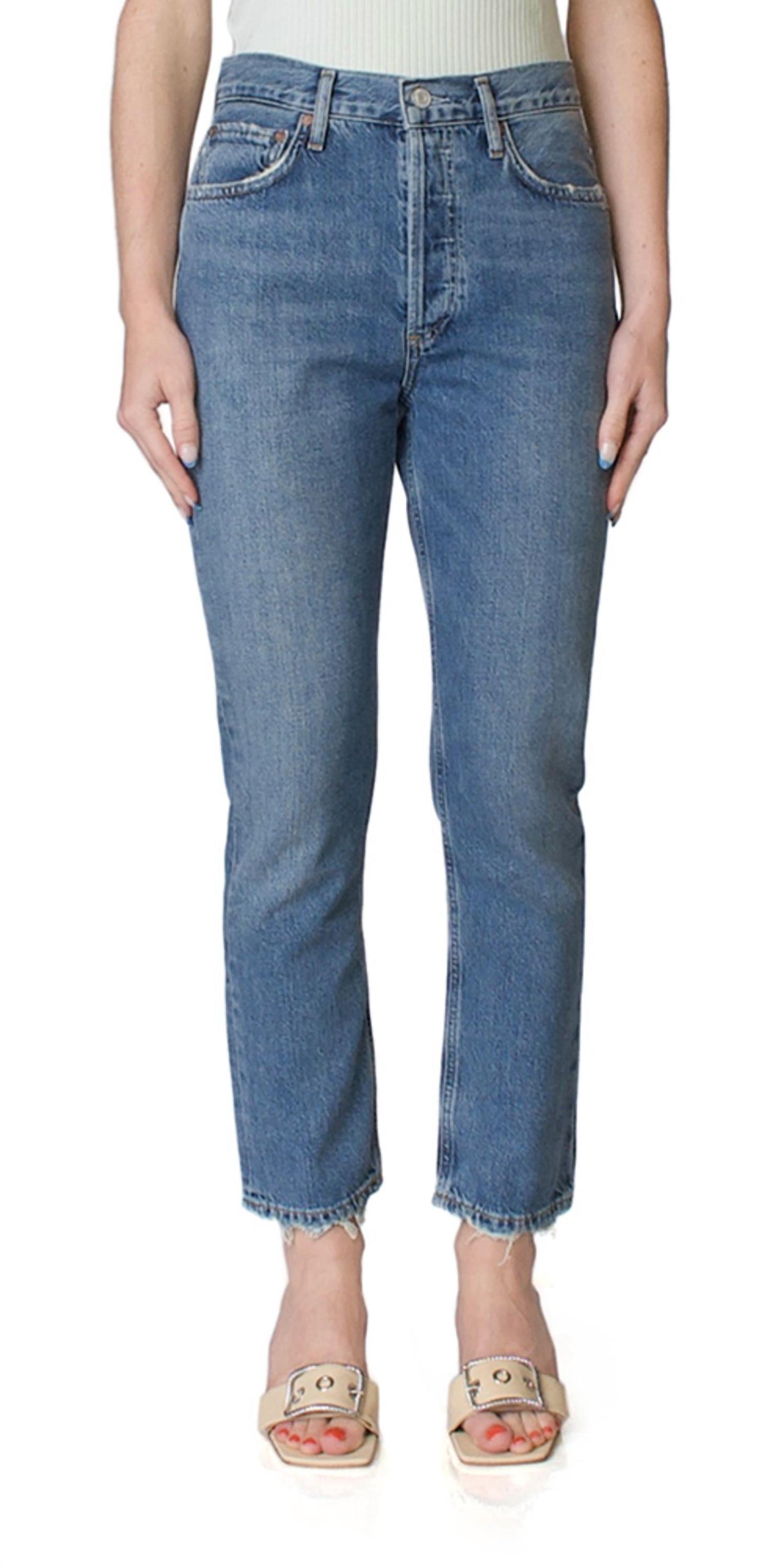 Agolde - Riley High Rise Straight Jeans
