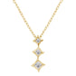 10K White Gold 1/5 Cttw Princess Cut Diamond 3 Stone Drop 18" Pendant Necklace (H-I Color, SI2-I1 Clarity)