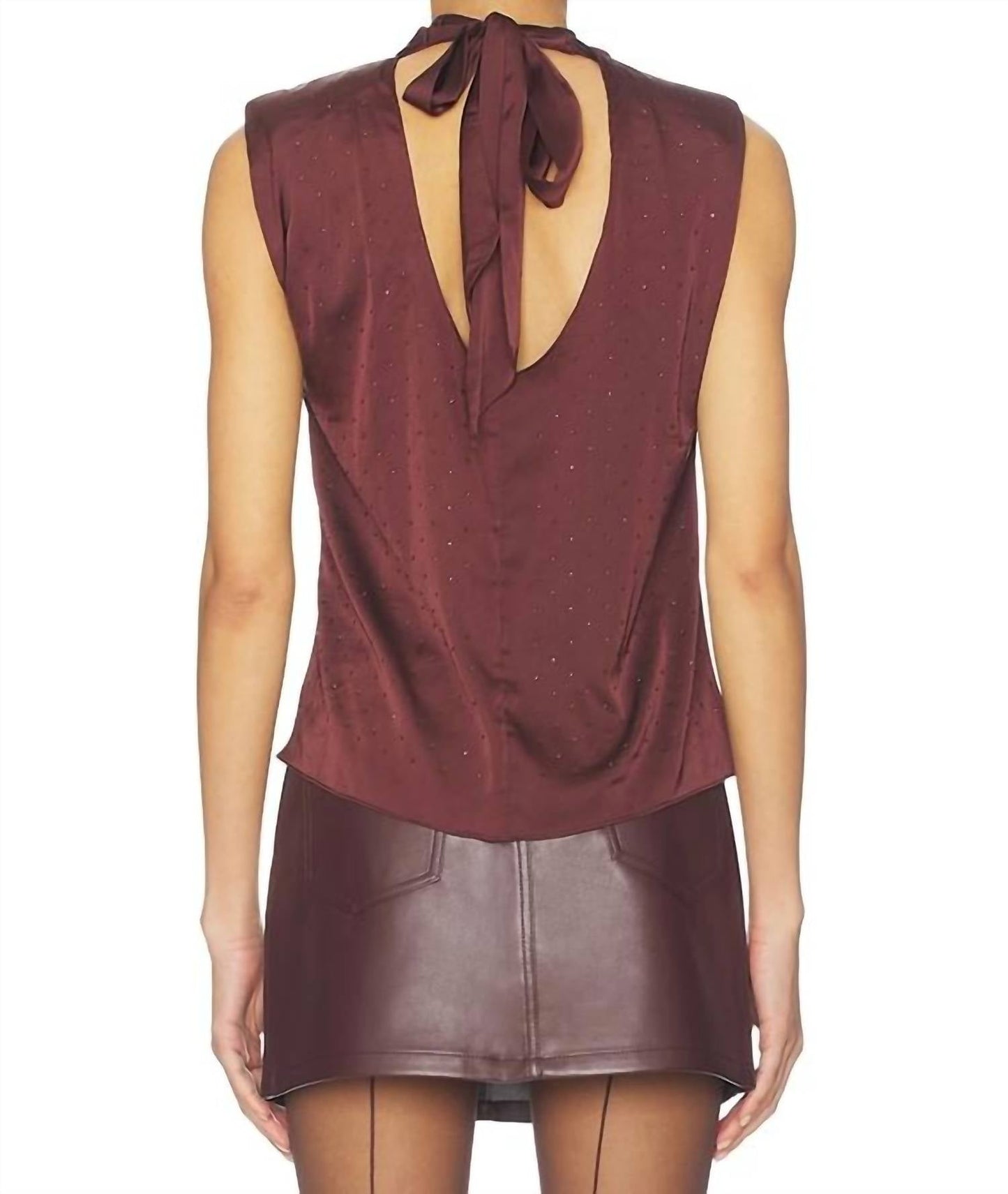 Astr - Inaya Satin Rhinestone Embellished Top