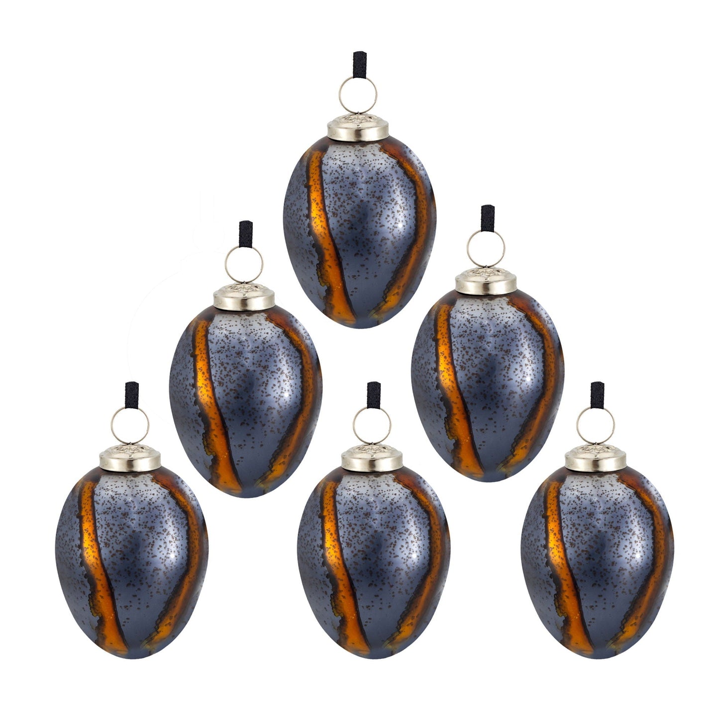 Christmas Ball Ornaments Set of 6 Glass Decorative Hanging Balls