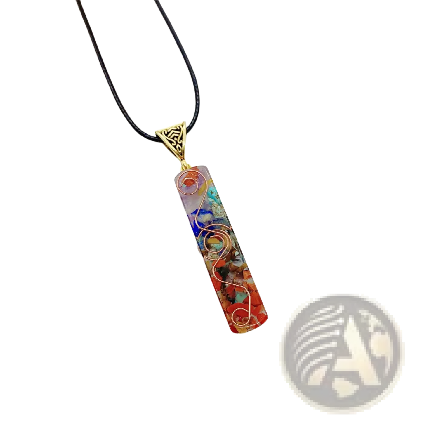 7 Chakra Natural Stone Filigree Healing Pendant Necklace