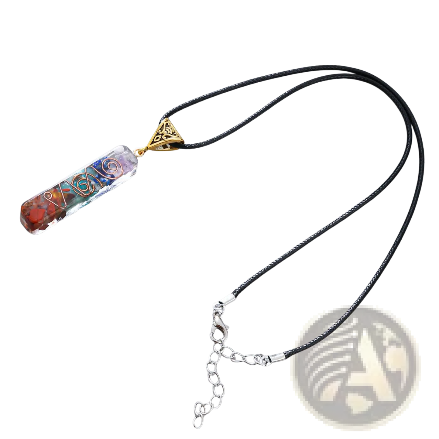 7 Chakra Natural Stone Filigree Healing Pendant Necklace