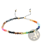 7 Chakras Constellation Agate Bracelet with Gold Accents