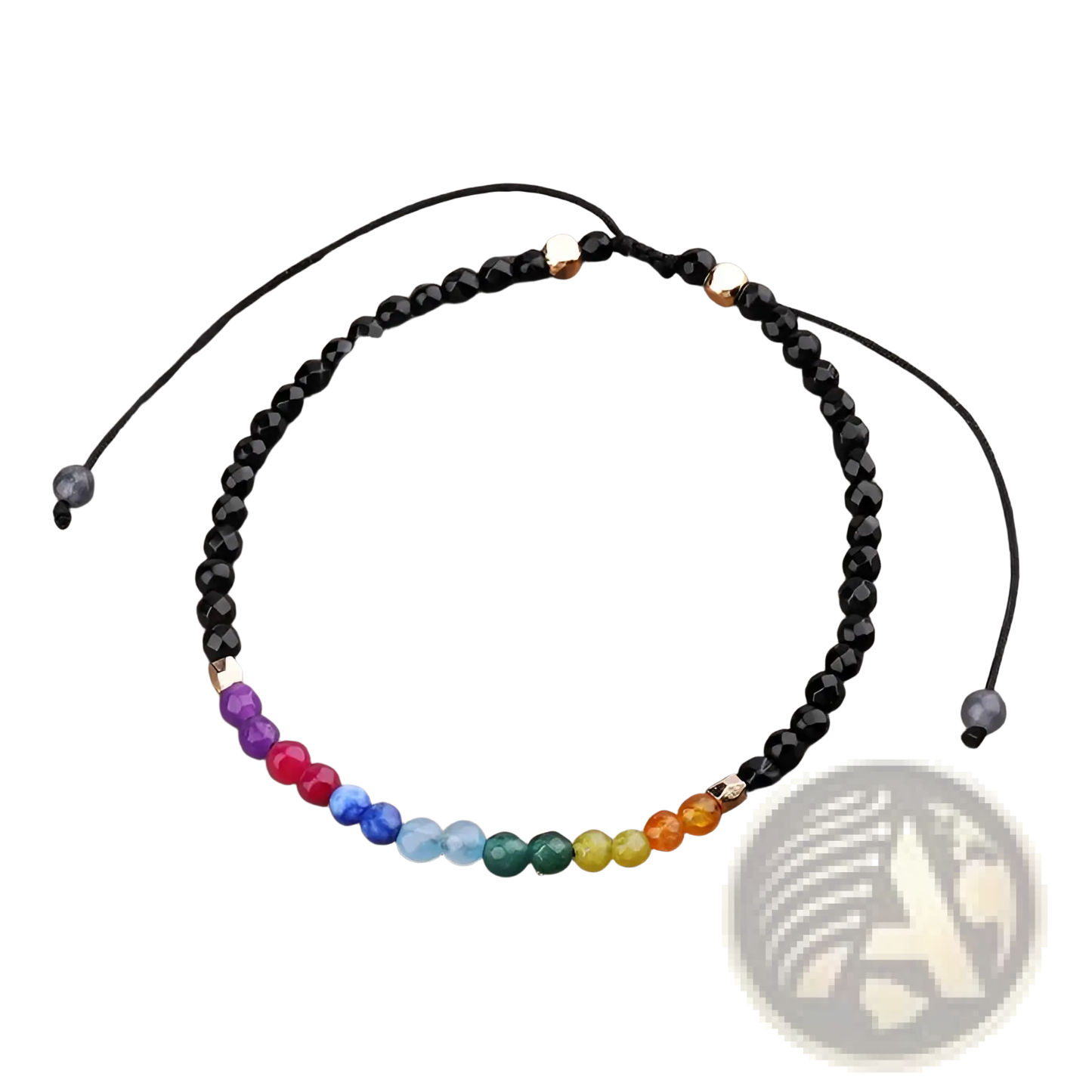 7 Chakras Constellation Agate Bracelet with Gold Accents