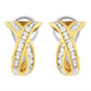14K Yellow and White Gold 1/2 TDW "X" Shape Cross Over Diamond Hoop Earrings (I-J, I2-I3)
