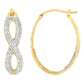 10K Yellow and White Gold 1/4 cttw Diamond Double Infinity Hoop Earrings (I-J Clarity, I1-I2 Color)