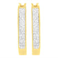 10K Yellow Gold 1/2 Cttw Invisible Set Princess-cut Diamond Hoop Earrings (H-I Color, SI2-I1 Clarity)