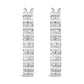 10K White Gold 1.0 Cttw Alternating  Diamond "U" Hoop Earrings (I-J Color, I2-I3 Clarity)