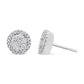 AGS Certified 14K White Gold 1.0 Cttw Brilliant-Cut Diamond Halo-Style Cluster Round Button Stud Earrings (G-H Color, I1-I2 Clarity)