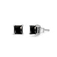 14K White Gold 1/2 Cttw Princess-Cut Treated Black Diamond Classic 4-Prong Stud Earrings with Push Backs (Fancy Color-Enhanced, I2-I3 Clarity)