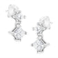 14K White Gold 3/4 cttw Double Diamond Princess-Cut Stud Earrings (I-J Clarity, I2-I3 Color)