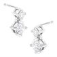 14K White Gold 1 cttw Double Diamond Stud Earrings (H-I Clarity, SI2-I1 Color)