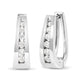 14k White Gold 1/4 Cttw Channel-Set Brilliant Round-Cut Diamond Hoop Earrings (I-J Color, I2-I3 Clarity)
