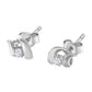 10K White Gold 1/10 Cttw Round Brilliant-Cut Diamond Espira Swirls Solitaire Push Back Stud Earrings (I-J Color, I1-I2 Clarity)