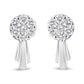 14K White Gold 3/4 Cttw Diamond Floral Cluster Drop and Dangle Stud Earrings (H-I Color, I1-I2 Clarity)