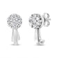 14K White Gold 3/4 Cttw Diamond Floral Cluster Drop and Dangle Stud Earrings (H-I Color, I1-I2 Clarity)