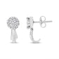 14K White Gold 3/4 Cttw Diamond Floral Cluster Drop and Dangle Stud Earrings (H-I Color, I1-I2 Clarity)