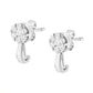 14K White Gold 3/4 Cttw Diamond Floral Cluster Drop and Dangle Stud Earrings (H-I Color, I1-I2 Clarity)
