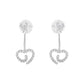 .925 Sterling Silver 1/4 Cttw Diamond Swirl Heart Front/Back Earrings (I-J Color, I2-I3 Clarity)