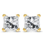 14K Yellow Gold 1/2 Cttw Princess Cut Diamond Solitaire Stud Earrings with Screwbacks (I-J Color, SI2-I1 Clarity)