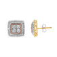 10K Yellow, White, and Rose Gold Plated Sterling Silver Diamond Accent Earrings (I-J Clarity, I3 Color)
