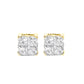 10K Yellow Gold Plated .925 Sterling Silver 1.0 Cttw Princess-Cut Diamond Composite Multi Stone Stud Earrings (J-K Color, SI2-I1 Clarity)