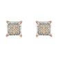 10K Two-Toned Princess-Cut Composite Diamond Stud Earrings (1/2 cttw, J-K Color, I1-I2 Clarity)