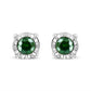 Sterling Silver Rose Cut Treated Green Diamond Solitaire Stud Earrings (0.25 cttw, Green Color, I2-I3 Clarity)