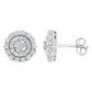 10KT White Gold 1/2 cttw Double Halo Brilliant Round-Cut Diamond Stud Earrings (I-J Clarity, I2-I3 Color)