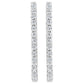 14K White Gold 2.0 Cttw Round Brilliant Cut Diamond Oblong Hinged Leverback Hoop Earrings (I-J Color, I1-I2 Clarity)