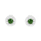 .925 Sterling Silver 1/4 Cttw Round Brilliant-Cut Green Diamond Miracle-Set Stud Earrings (Fancy Color-Enhanced, I1-I2 Clarity)