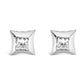 10K White Gold 1/2 Cttw Invisible Set Princess-Cut Diamond Stud Earrings (H-I Color, SI2-I1 Clarity)