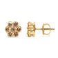 14K Yellow Gold 1.0 Cttw Diamond Floral Stud Earrings (J-K Color, VS2-SI1 Clarity)