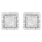 10K White Gold 1/2 cttw Invisible Set Princess-Cut Diamond Square Stud Earring (I-J Color, I1-I2 Clarity)