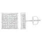 10K White Gold 2ct TDW Princess-Cut Composite Diamond Stud Earring (I-J ,I2-I3)