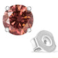 10K White Gold 1/2 Cttw Lab Created Round Brilliant Cut Pink Diamond Classic 4-Prong Solitaire Stud Earrings (Fancy Pink Color, VVS2-VS1 Clarity)