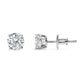 AGS Certified 14K White Gold 1.0 Cttw 4-Prong Set Brilliant Round-Cut Solitaire Diamond Push Back Stud Earrings (I-J Color, I1-I2 Clarity)