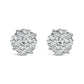.925 Sterling Silver 1/2 cttw Prong Set Round-Cut Diamond Cluster Stud Earring (I-J Color, I2-I3 Clarity)