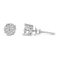 .925 Sterling Silver 1/2 cttw Prong Set Round-Cut Diamond Cluster Stud Earring (I-J Color, I2-I3 Clarity)